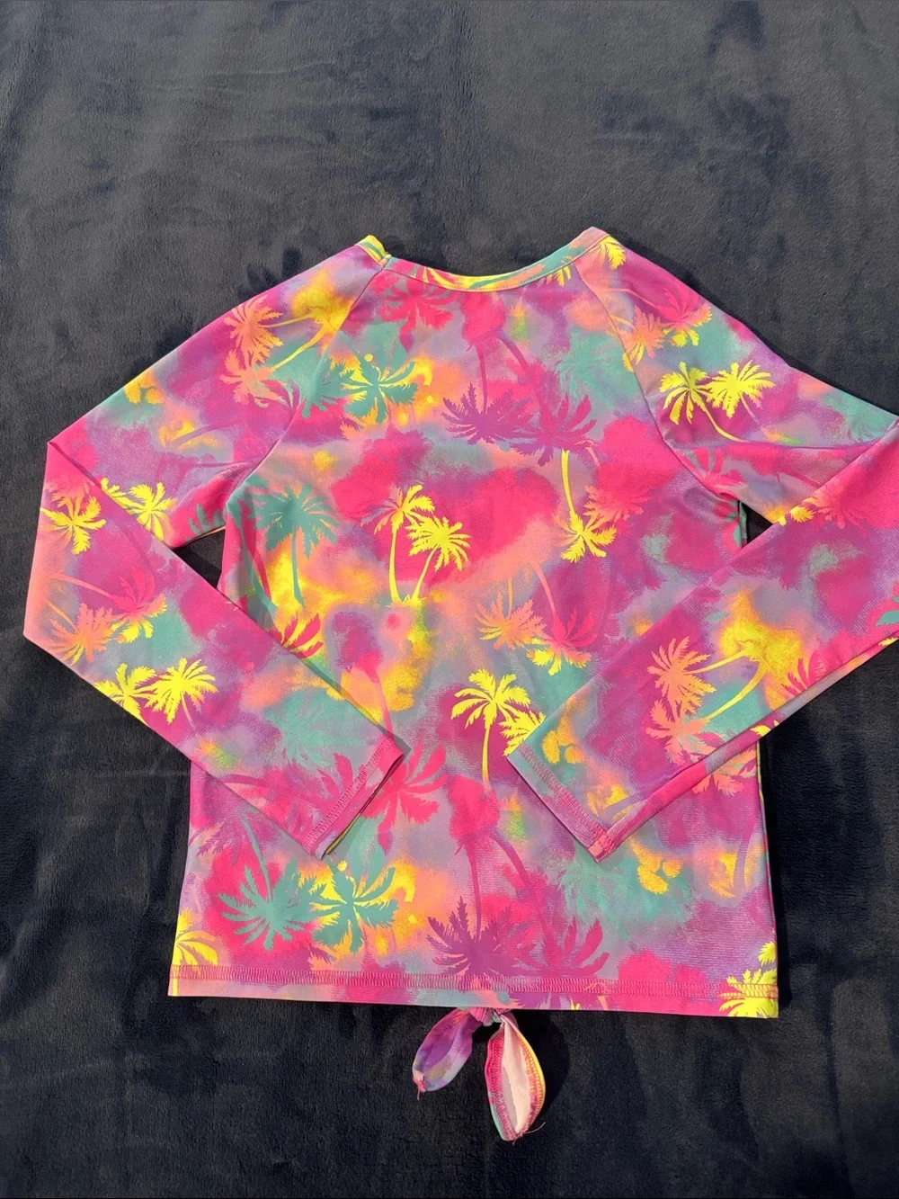 The Children's Place Pink Multi Tropical Palm Print Rashguard